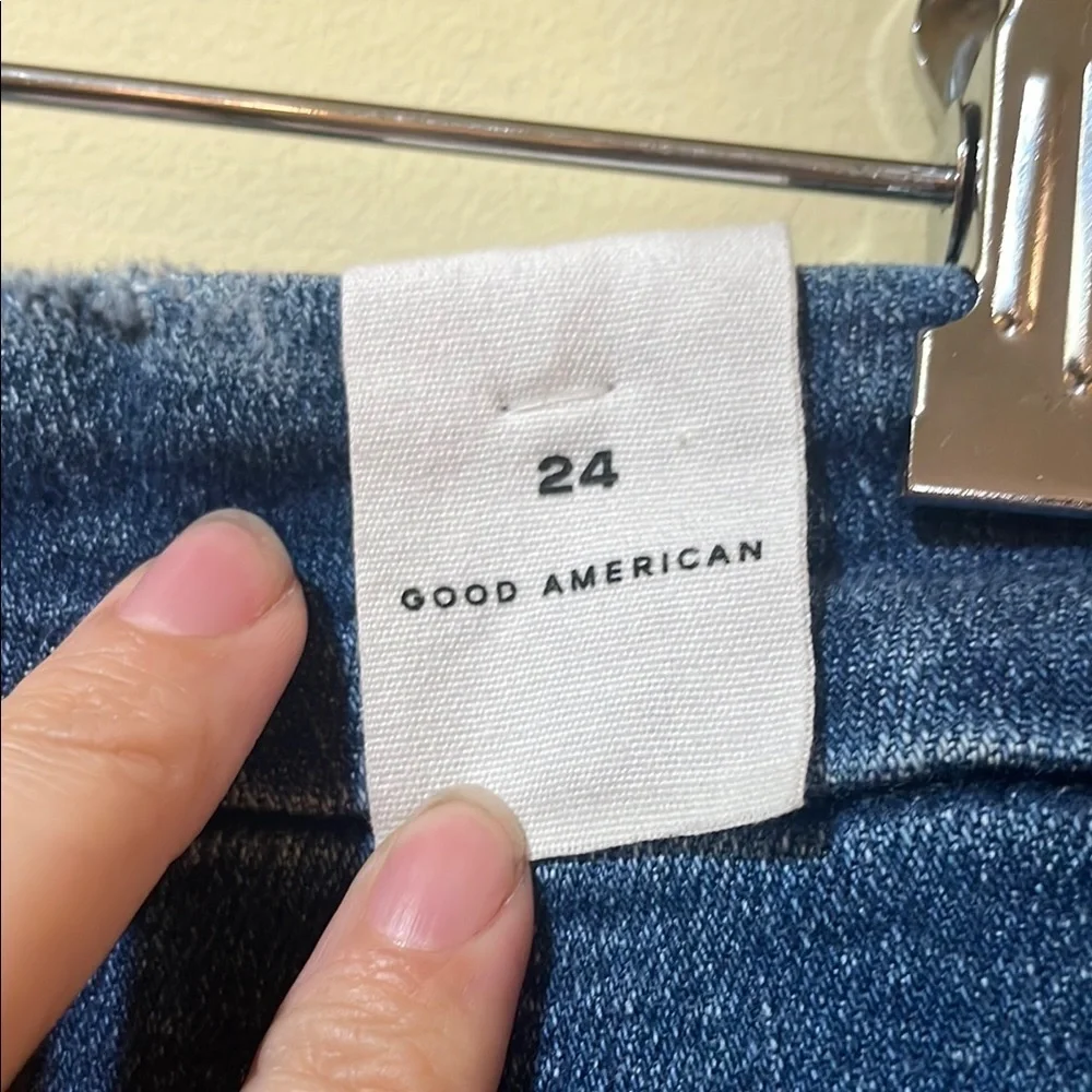 Women's New Good American Good Classic High Rise Skinnyish Fit Jeans Plus Size